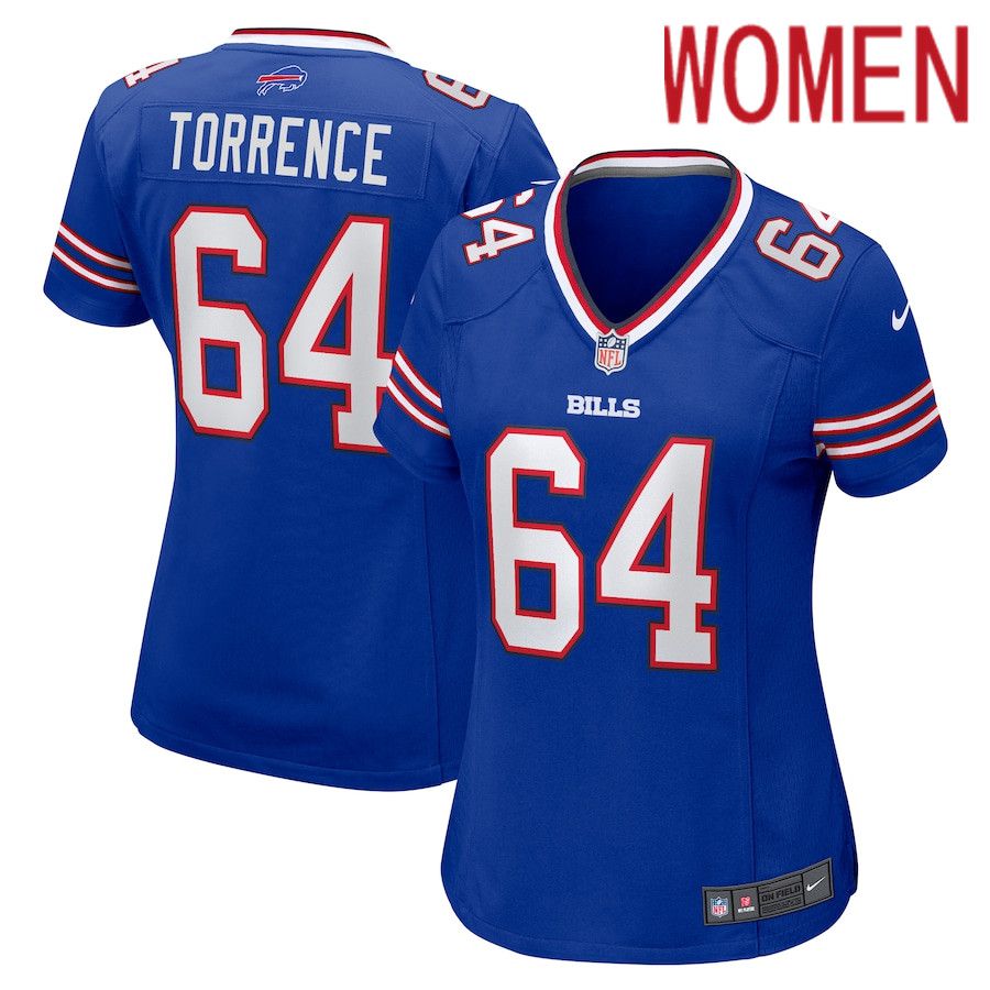 Women Buffalo Bills #64 OCyrus Torrence Nike Royal Home Game NFL Jersey